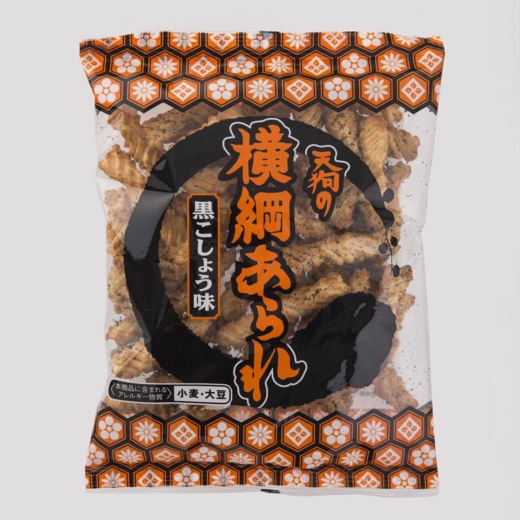 天狗の横綱あられ　黒胡椒味