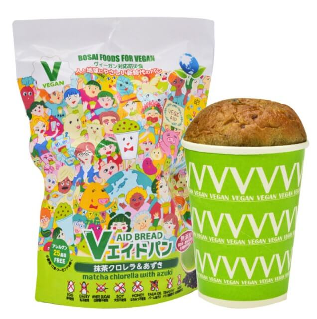 Ｖエイド保存パン　抹茶クロレラ＆あずき